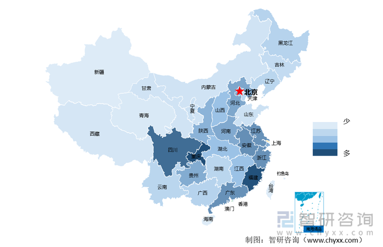 各省市门店数量