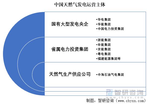 中国天然气发电运营主体