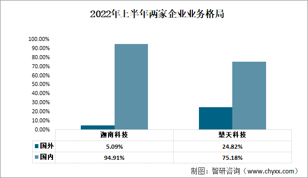 2022年上半年两家企业业务格局