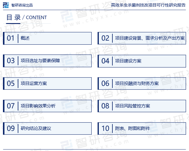 《高效杀虫杀菌剂技改项目可行性研究报告》目录