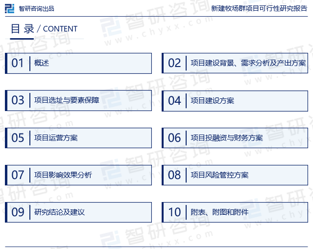 《新建牧场群项目可行性研究报告》目录