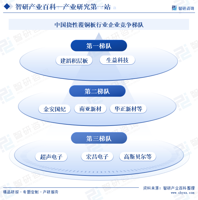 中国挠性覆铜板行业企业竞争梯队