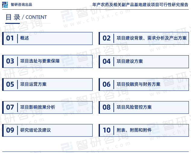 《年产农药及相关副产品基地建设项目可行性研究报告》目录