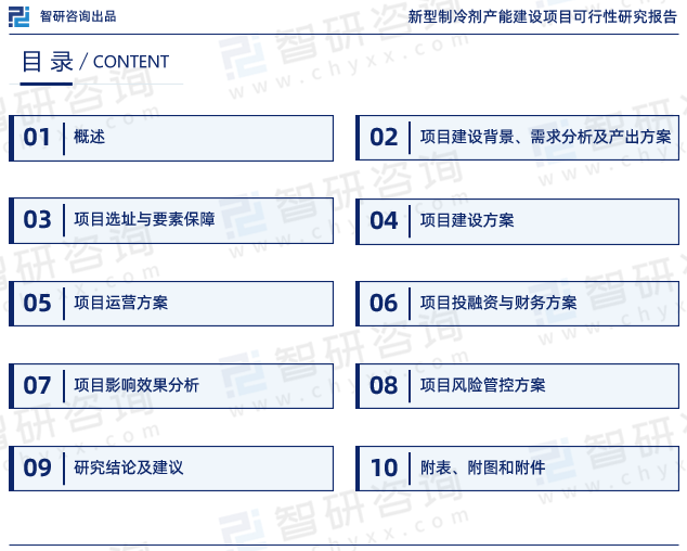 《新型制冷剂产能建设项目可行性研究报告》目录