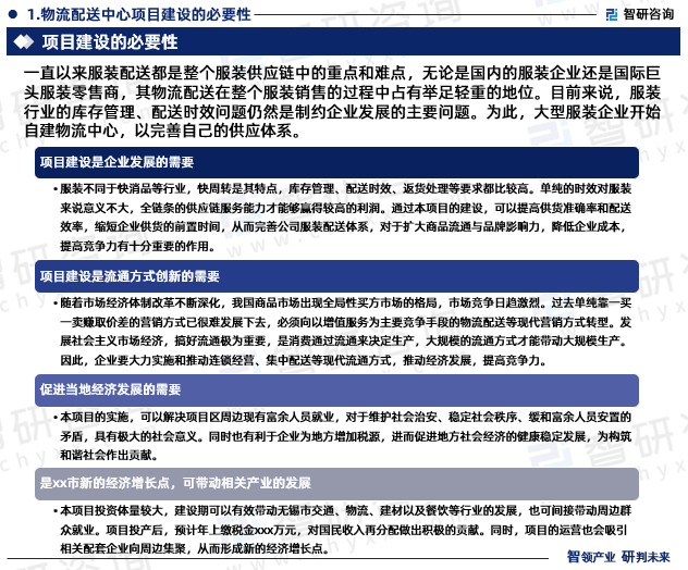 物流配送中心项目建设的必要性