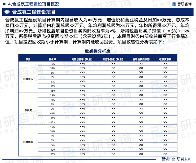 合成氨工程建设项目概况