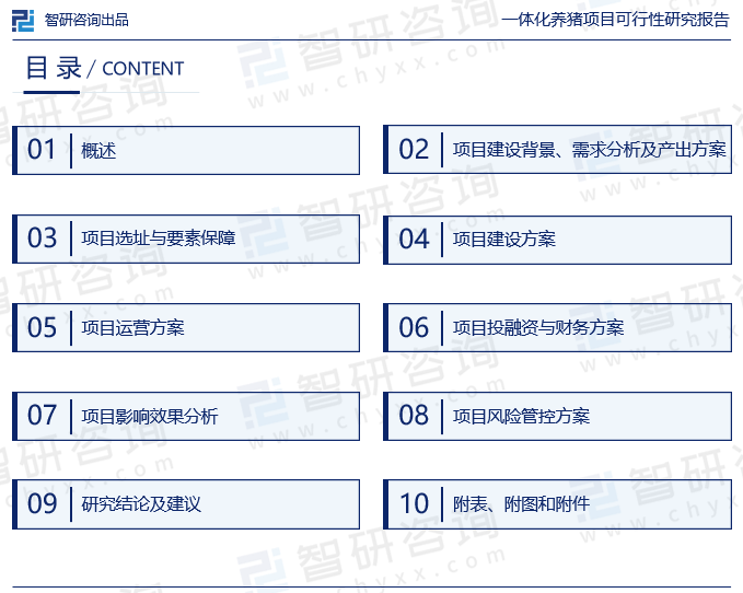 《一体化养猪项目可行性研究报告》目录