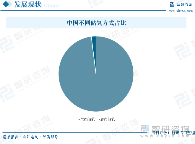 中国不同储氢方式占比