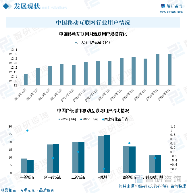 中国移动互联网行业用户情况