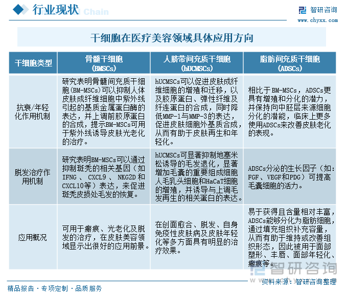 干细胞在医疗美容领域具体应用方向