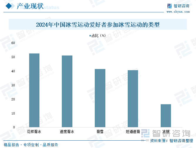 2024年中国冰雪运动爱好者参加冰雪运动的类型