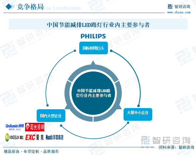 中国节能减排LED路灯行业内主要参与者